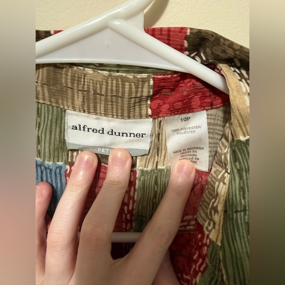 Alfred Dunner Multicolor Patchwork Blouse - Picture 2 of 3